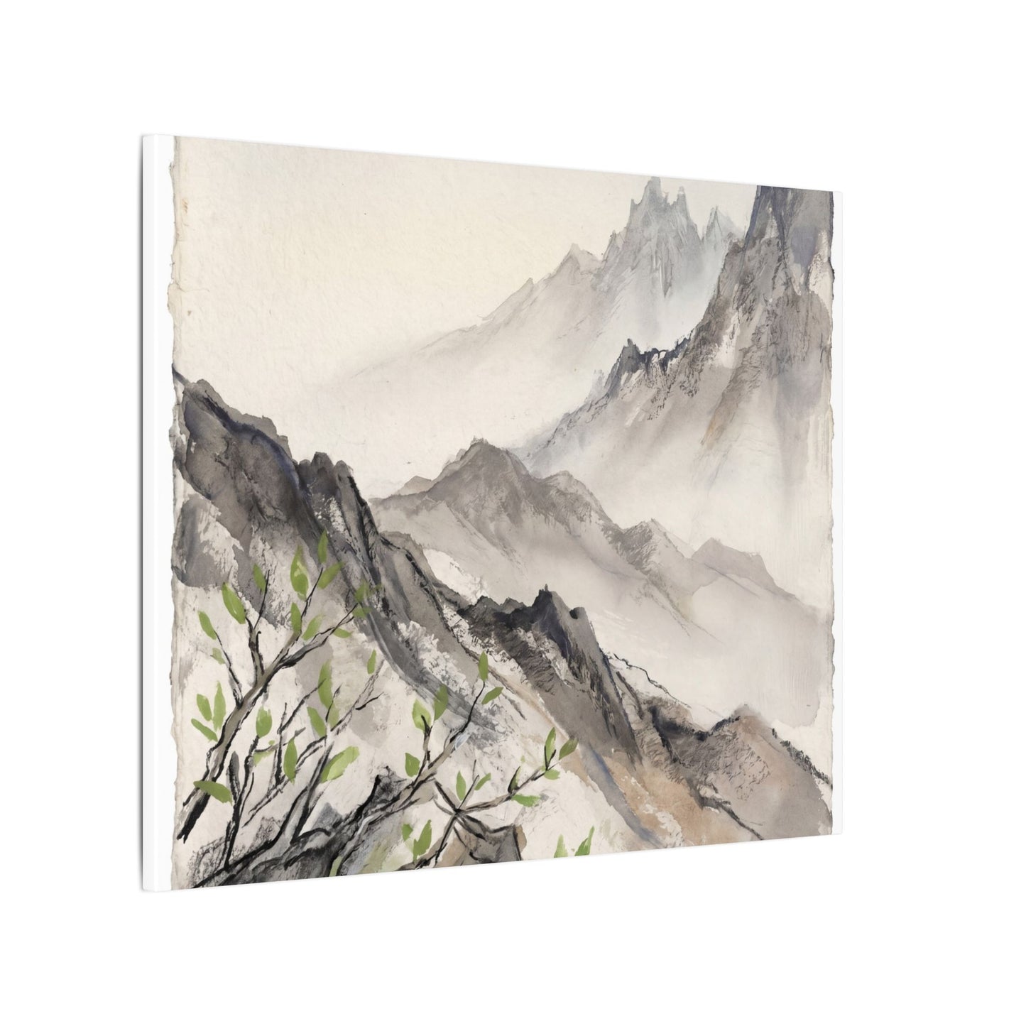 Spring Mountain Mist Texture Canvas Art | Warm Decor