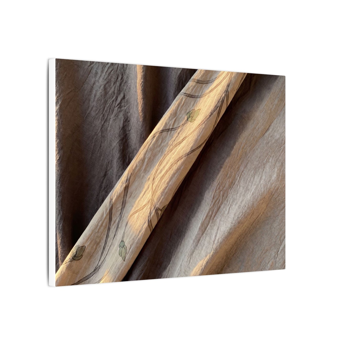 Warm Silk Drape Canvas Art - Japanese Pattern Japandi