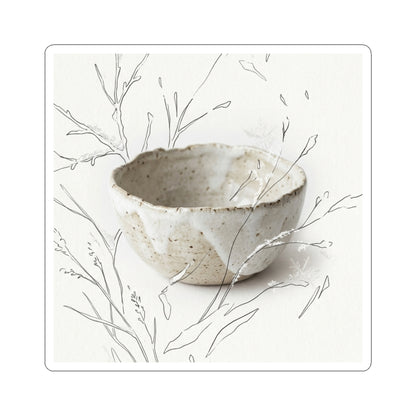 Winter Ceramic Bowl Minimal Line Sticker | Earthy Decor