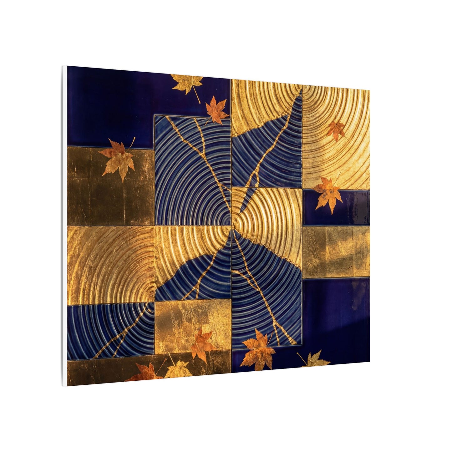 Autumn Water Ripple Crackle Gold Canvas Art | Artful Decor