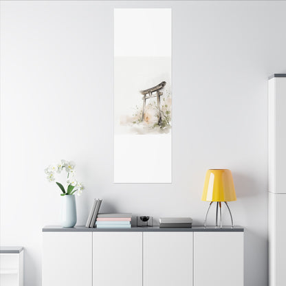 Fukinsei Torii Gate Canvas Art - Japandi Watercolor