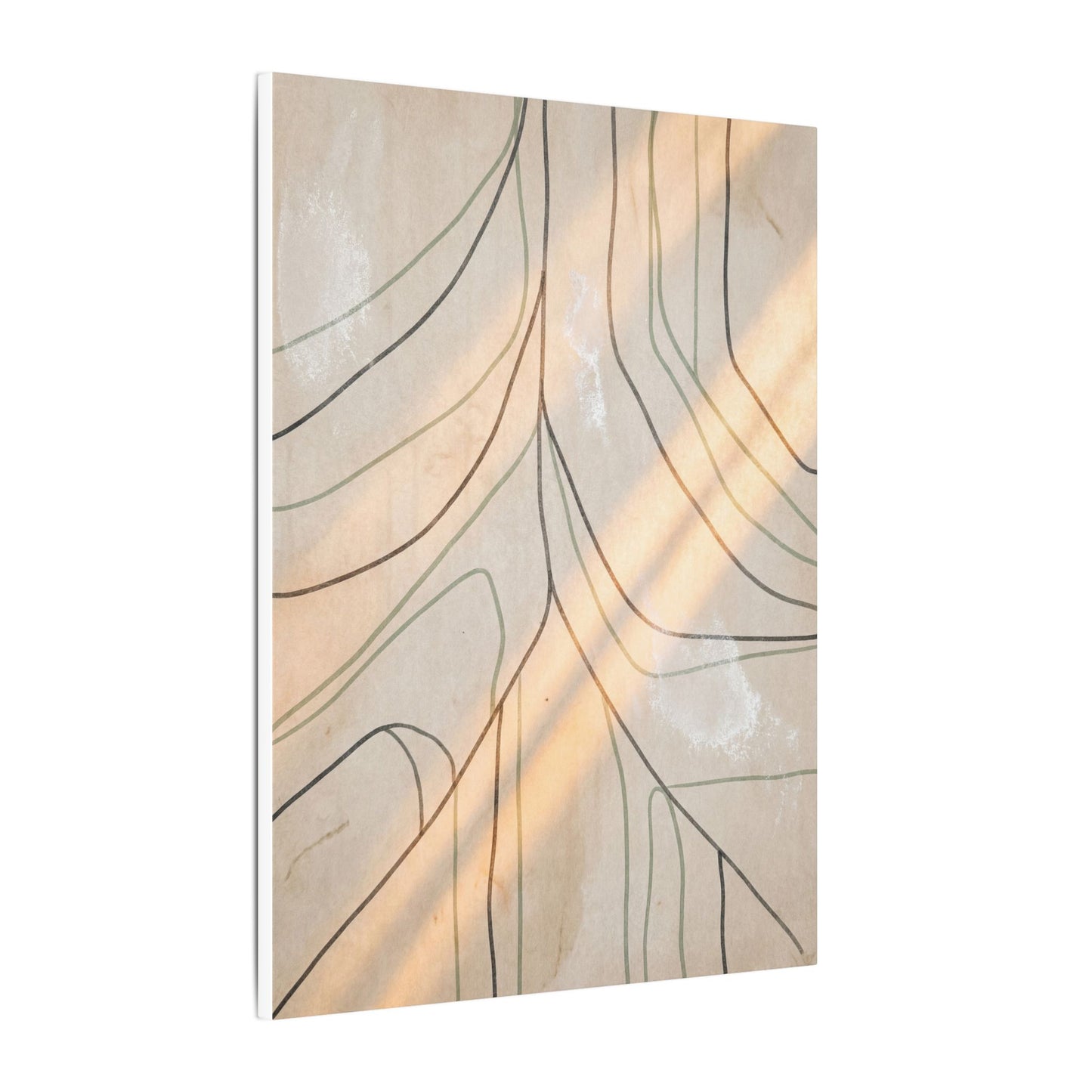 Shoji Screen Minimal Line Canvas Art | Warm Japandi Art