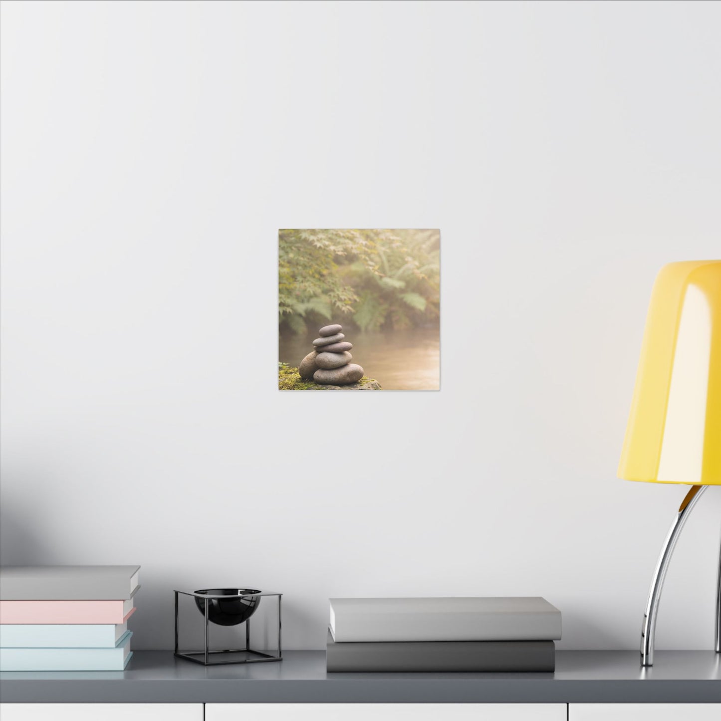 Cozy River Stones Canvas Art - Japanese Pattern Japandi