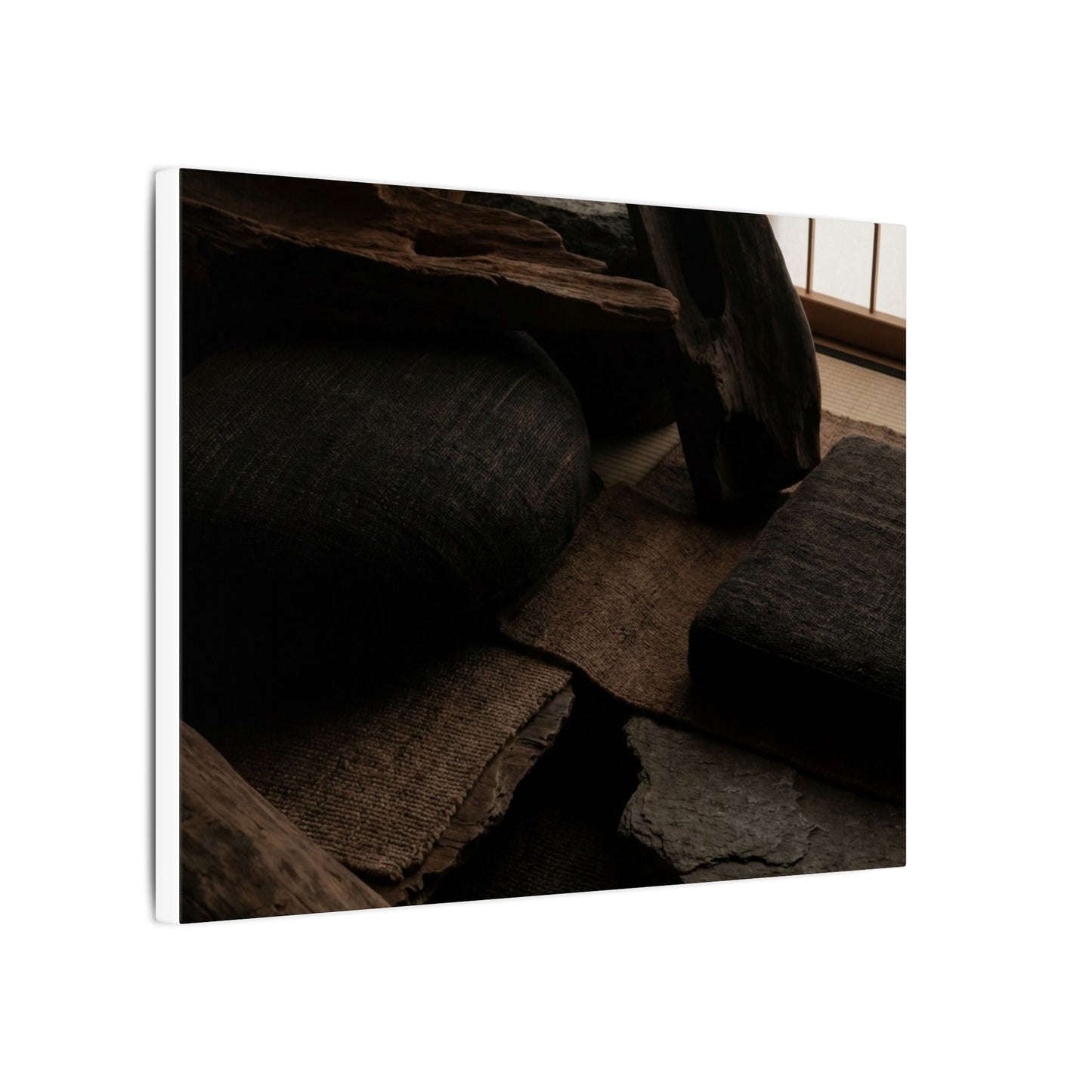 Dark Japandi Shadow Zen Canvas Art