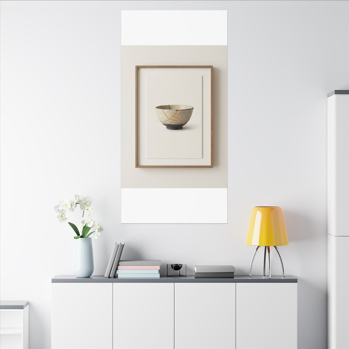 Kintsugi Charcoal Canvas Art