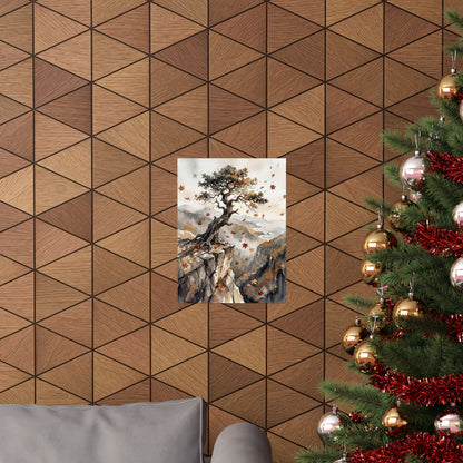 Pine Tree Watercolor Wall Art Print | Earthy Japandi Art