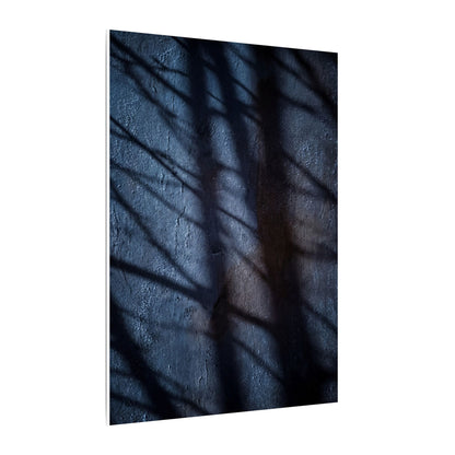 Dark Japandi Shadow Play in Moonlight | Moody Minimal Canvas Art