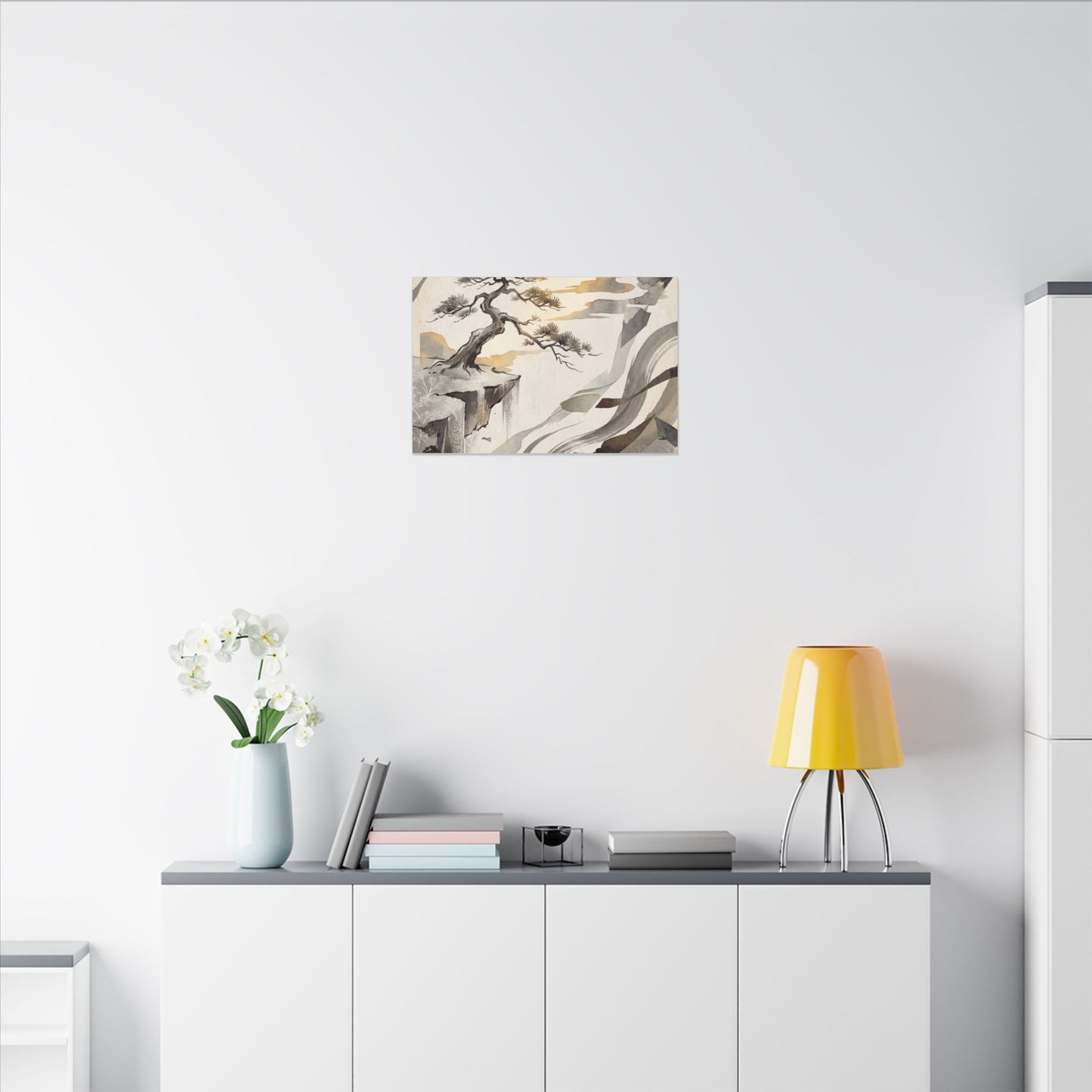 Golden Hour Pine Tree Canvas Art - Japandi Seijaku