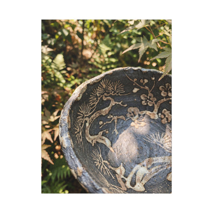Ceramic Bowl Canvas Art | Summer Japandi Japanese Pattern Art