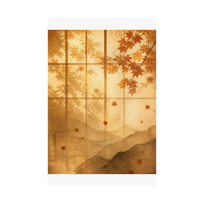 Shoji Screen Wall Art Print | Autumn Japandi Texture Art