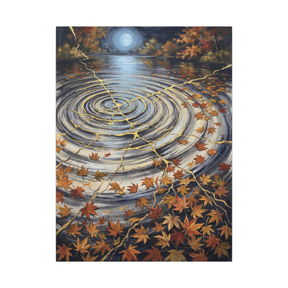 Moonlight Water Ripple Canvas Art - Kintsugi Fukinsei
