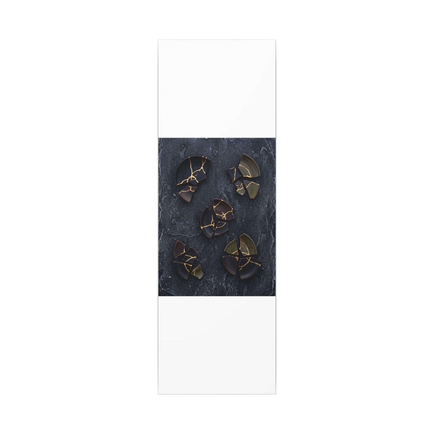 Broken Pottery Canvas Art | Winter Dark Japandi Shadow Zen Art