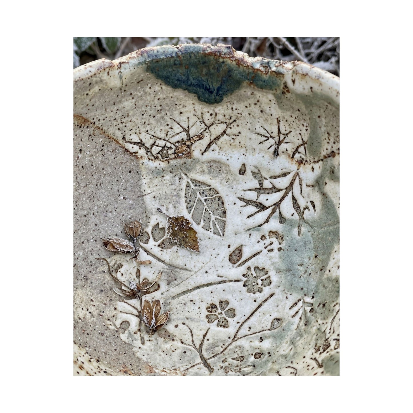 Winter Ceramic Bowl Japanese Pattern Wall Art Print | Earthy Decor