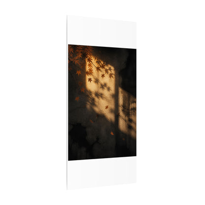 Shadow Play Canvas Art | Autumn Dark Japandi Charcoal Ink Art