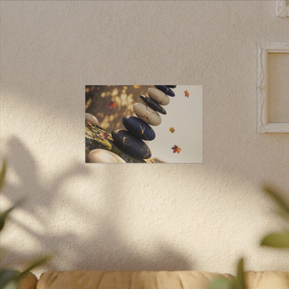 Ma River Stones Canvas Art - Kintsugi Gold Vein