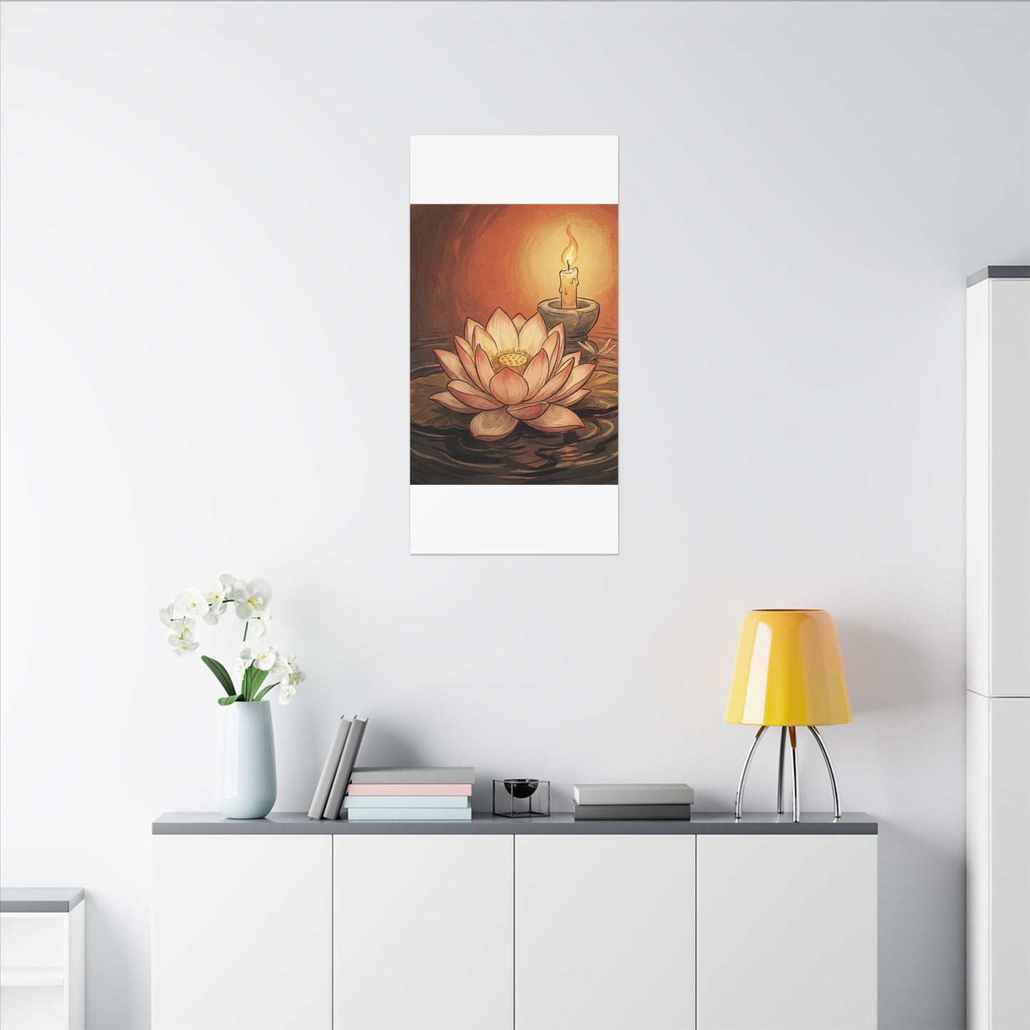Lotus Flower Summer Canvas Art | Zen Contemplative Design