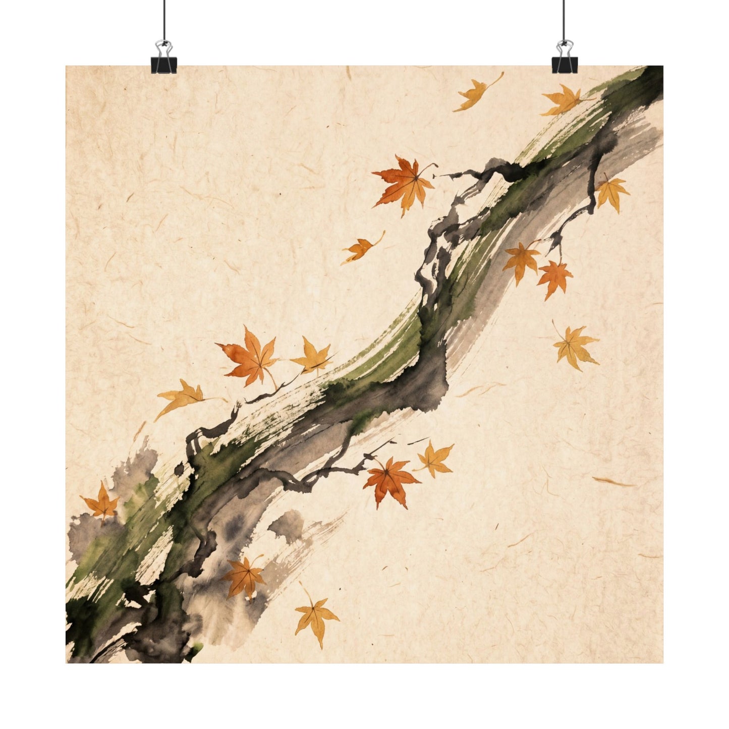 Ma Ink Brushstroke Wall Art Print - Zen Ukiyo E Inspired