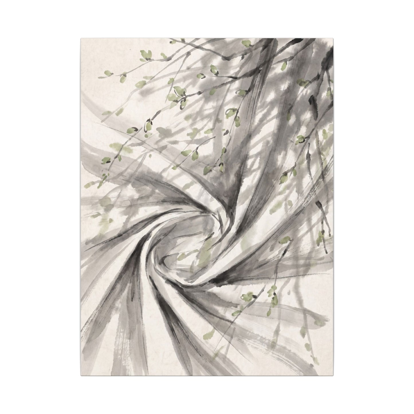 Silk Drape Spring Canvas Art | Zen Contemplative Design
