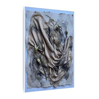 Japandi Silk Drape in Moonlight | Texture Canvas Art