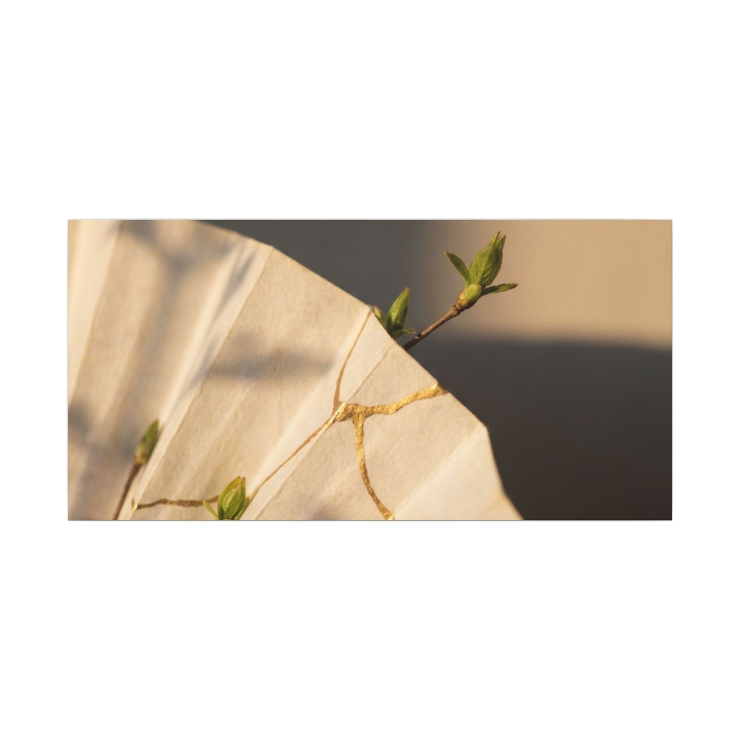 Paper Fold Gold Vein Canvas Art | Healing Kintsugi Art