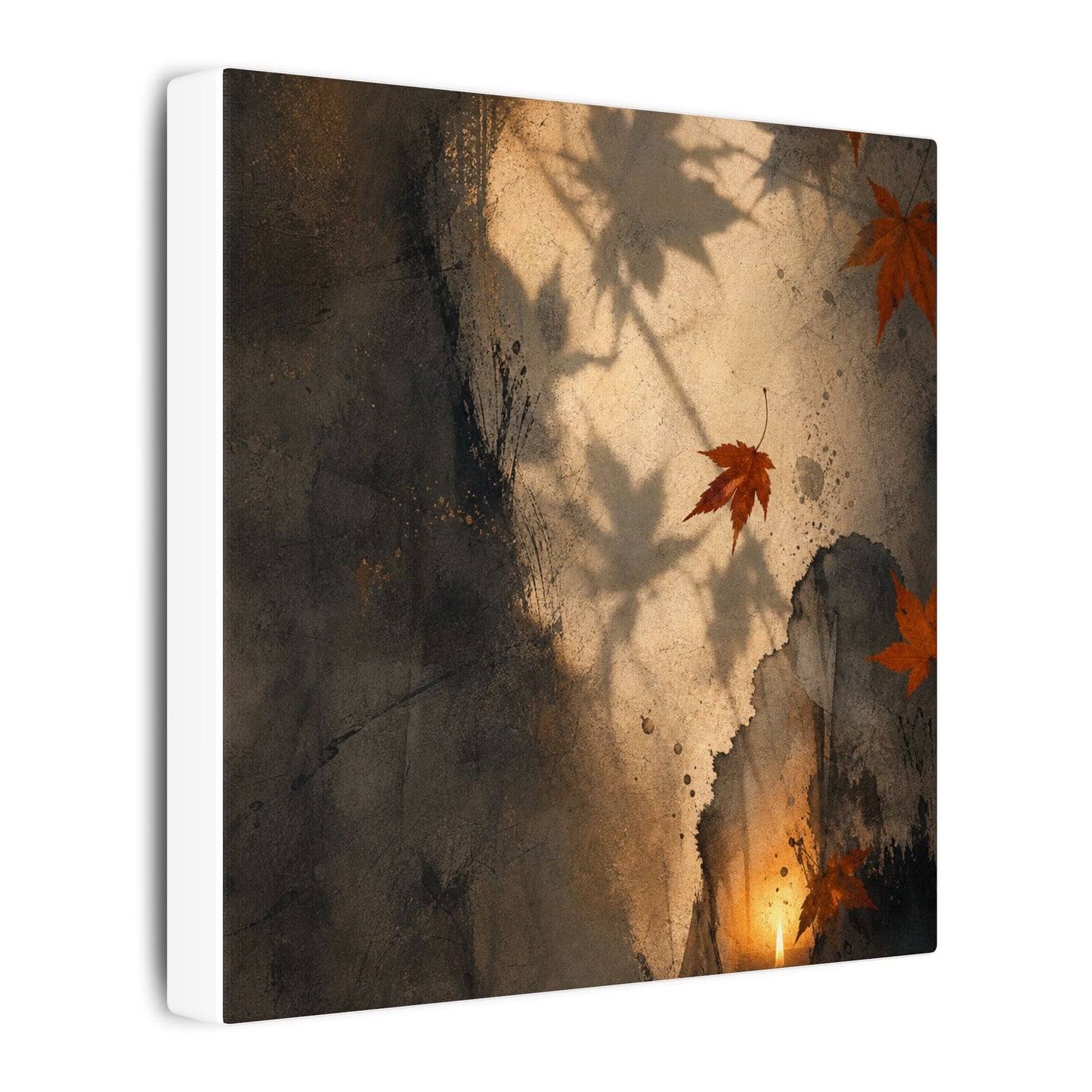 Shadow Play Texture Canvas Art | Neutral Japandi Art