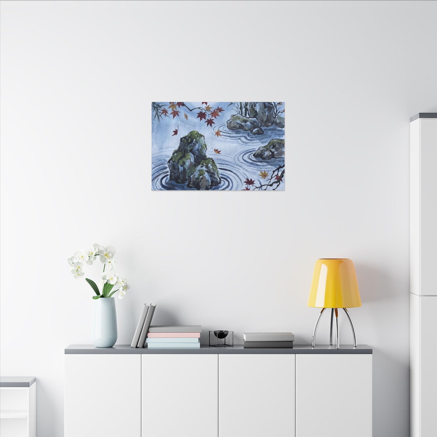Rock Garden Autumn Canvas Art | Zen Tranquil Design