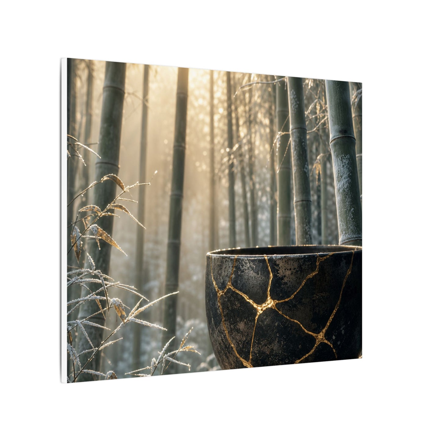 Fukinsei Bamboo Grove Canvas Art - Kintsugi Gold Repair