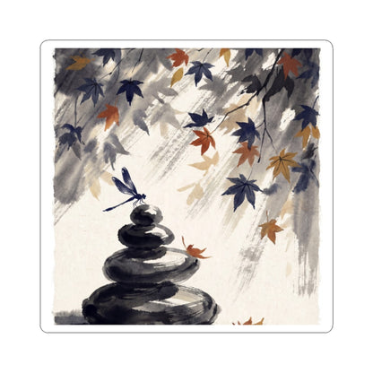 Zen River Stones in Dappled | Sumi E Sticker