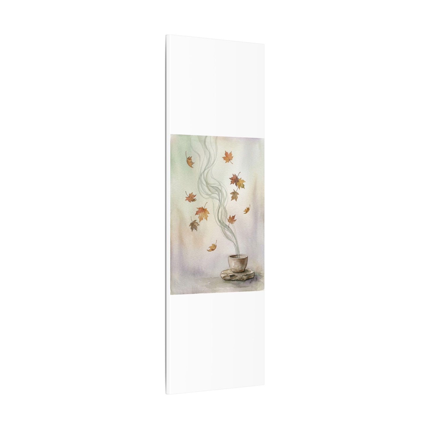 Incense Smoke Canvas Art | Autumn Japandi Watercolor Art