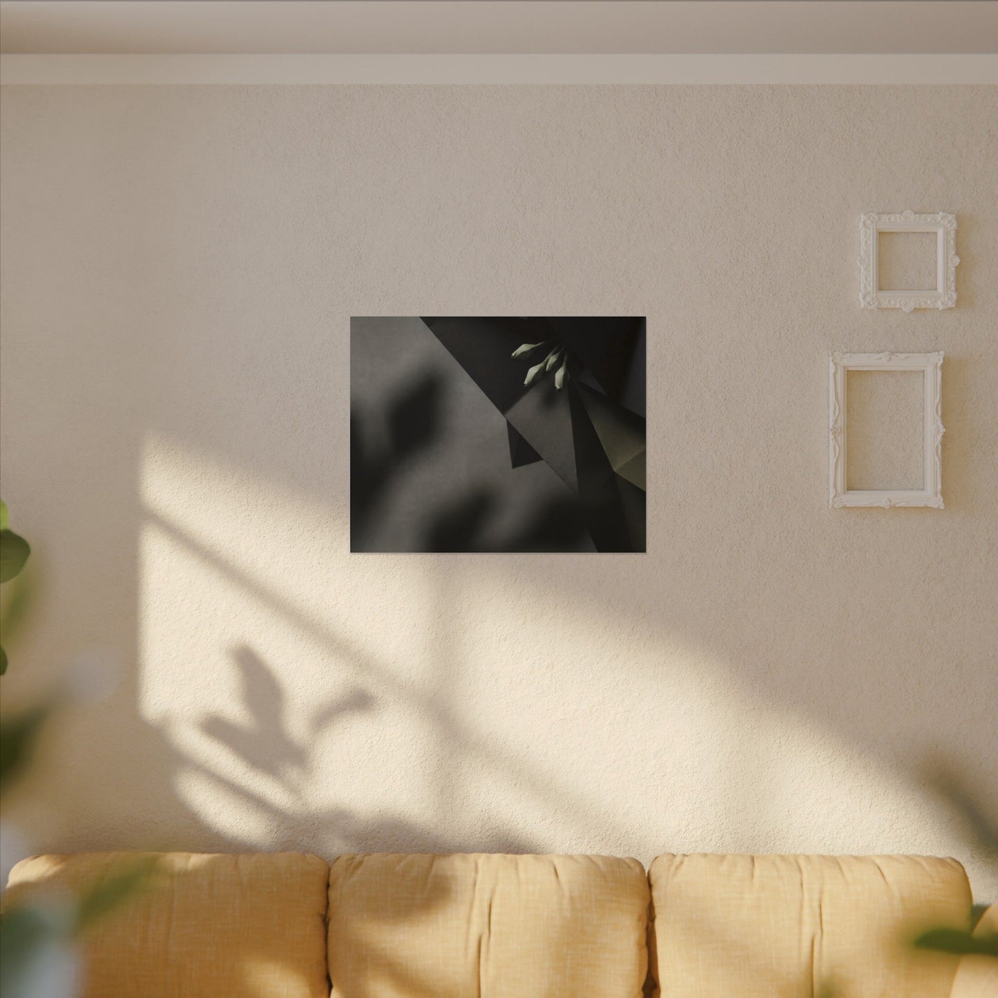 Paper Fold Moody Minimal Canvas Art | Luxurious Dark Japandi Art