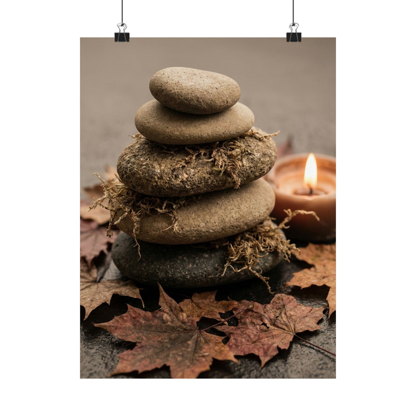 River Stones Texture Wall Art Print | Elegant Japandi Art Art Print