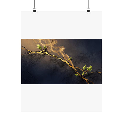 Ma Incense Smoke Wall Art Print - Kintsugi Gold Vein Art Print