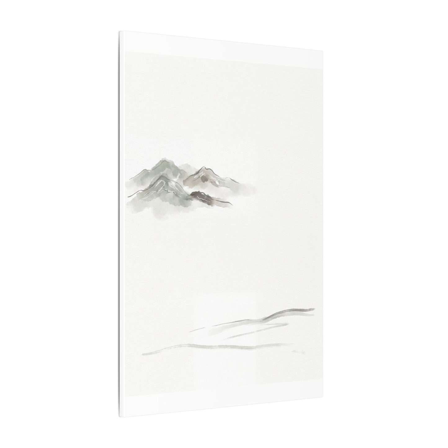 Winter Mountain Mist Minimal Line Canvas Art | Elegant Decor