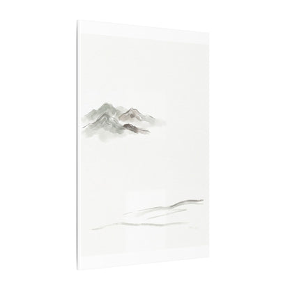 Winter Mountain Mist Minimal Line Canvas Art | Elegant Decor