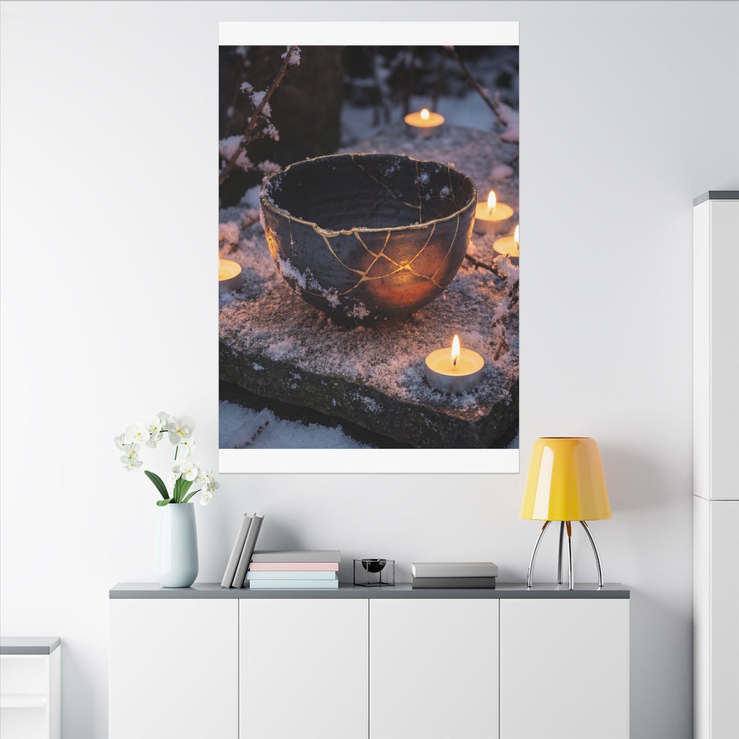 Ceramic Bowl Gold Repair Canvas Art | Beautiful Kintsugi Art