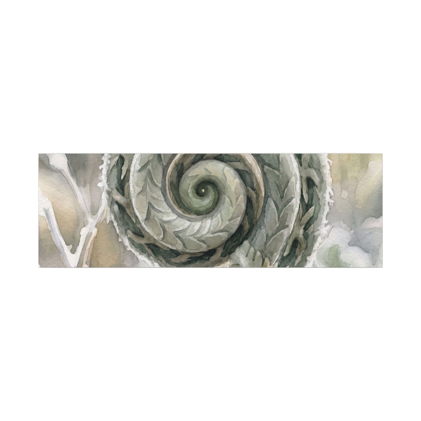 Winter Fern Unfurling Watercolor Canvas Art | Cozy Decor