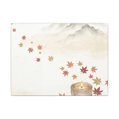 Earthy Mountain Mist Canvas Art - Japanese Pattern Japandi