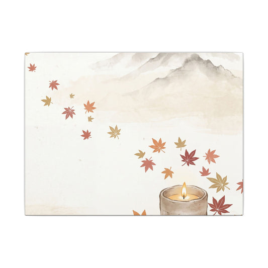 Earthy Mountain Mist Canvas Art - Japanese Pattern Japandi