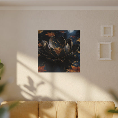 Moonlight Lotus Flower Canvas Art - Kintsugi Fukinsei