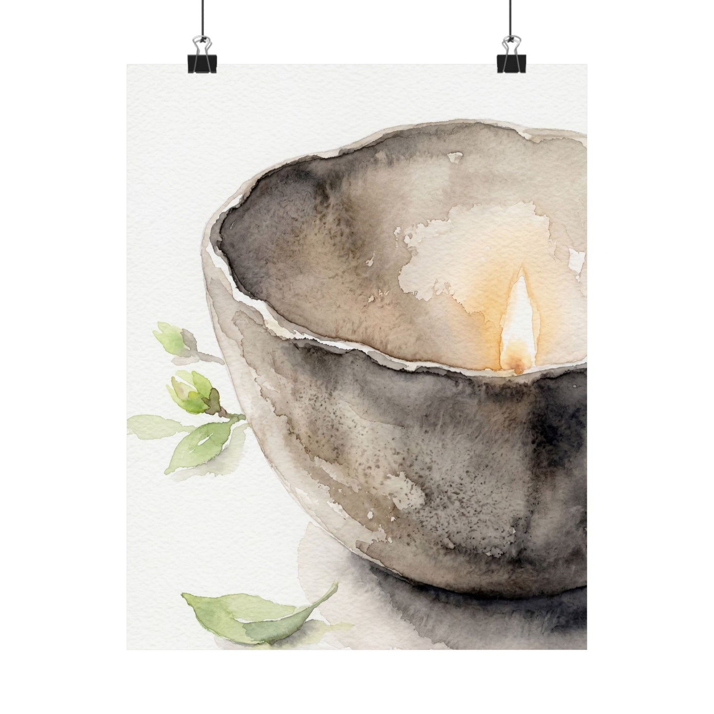 Spring Ceramic Bowl Watercolor Wall Art Print | Earthy Decor
