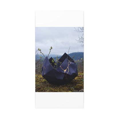 Paper Fold Canvas Art | Spring Kintsugi Gold Repair Art