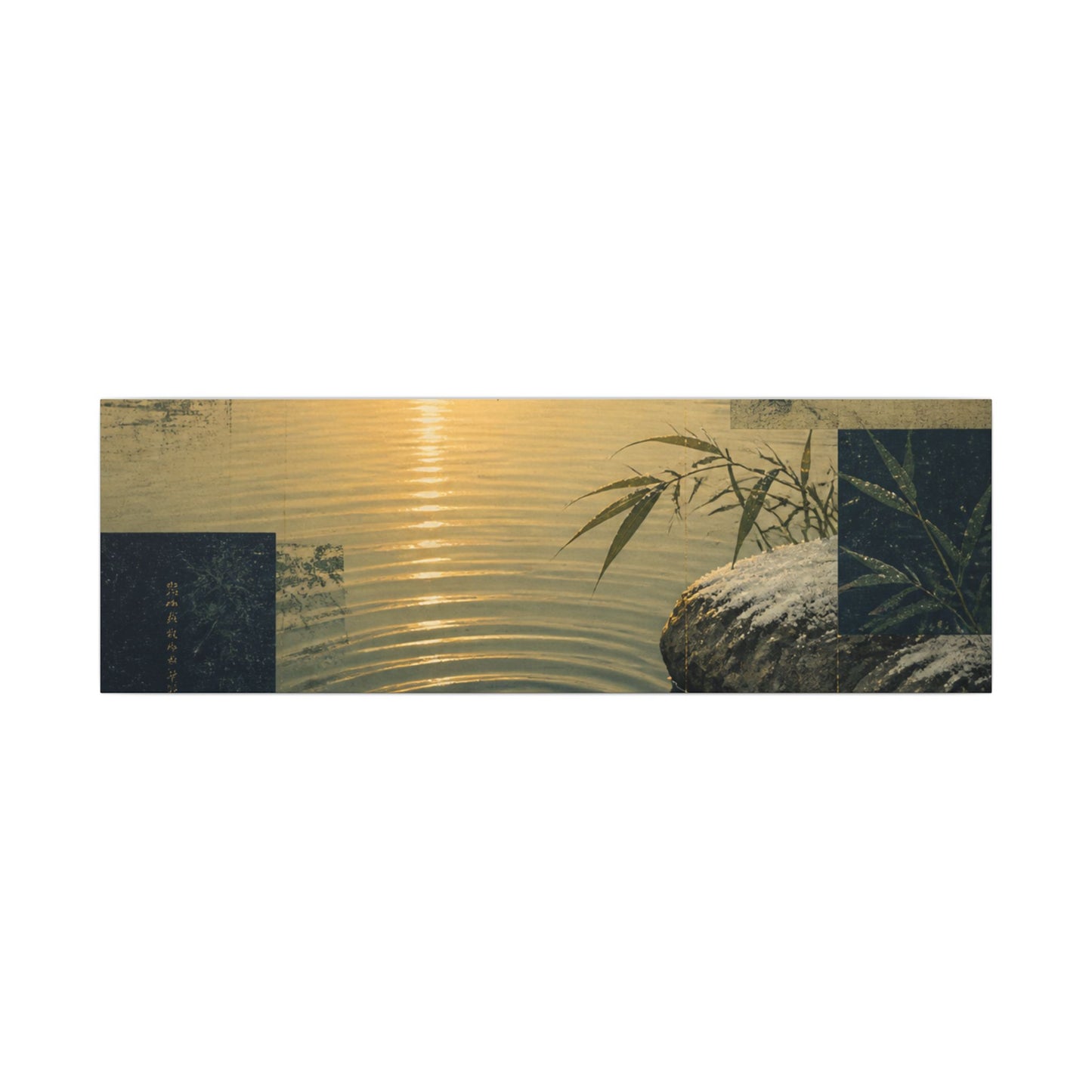 Zen Water Ripple in Golden Hour | Ukiyo E Inspired Canvas Art