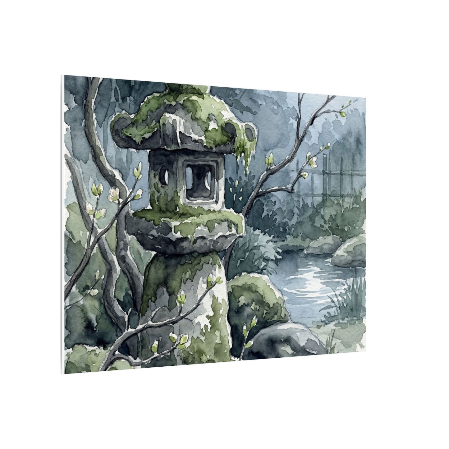 Moonlight Stone Lantern Canvas Art - Japandi Seijaku