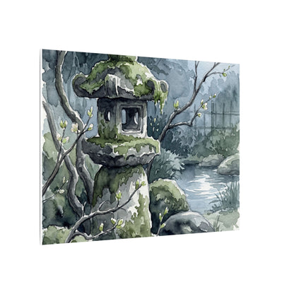 Moonlight Stone Lantern Canvas Art - Japandi Seijaku