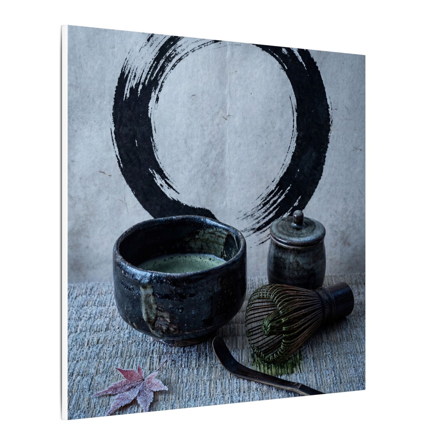 Tea Ceremony Canvas Art | Winter Zen Enso Art