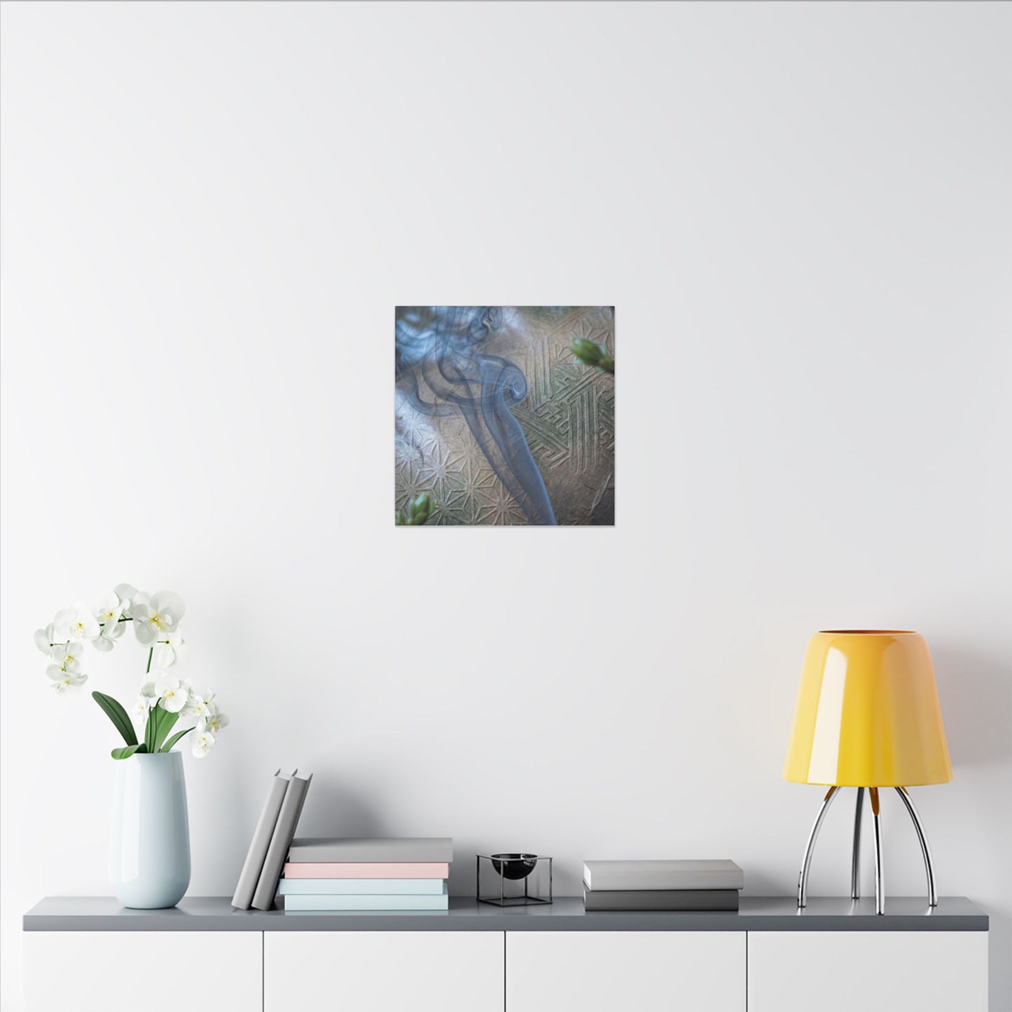 Spring Incense Smoke Japanese Pattern Canvas Art | Neutral Decor