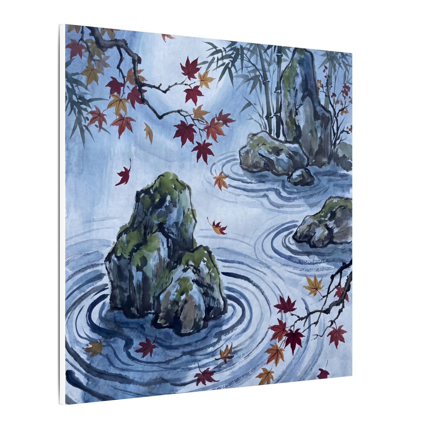 Rock Garden Autumn Canvas Art | Zen Tranquil Design