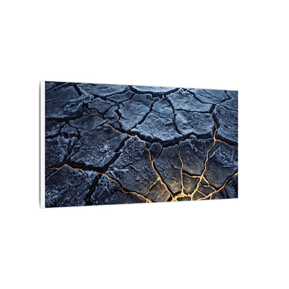 Moonlight Cracked Earth Canvas Art - Kintsugi Mono No Aware