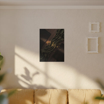 Silk Drape Canvas Art | Spring Dark Japandi Dark Texture Art