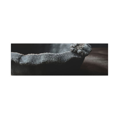 Ceramic Bowl Canvas Art | Winter Dark Japandi Shadow Zen Art